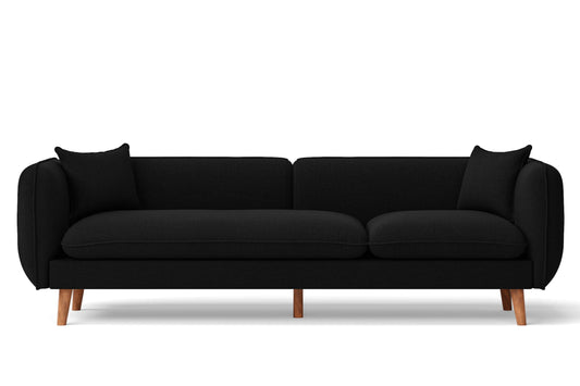 Florence 4 Seater Sofa Black Linen Fabric