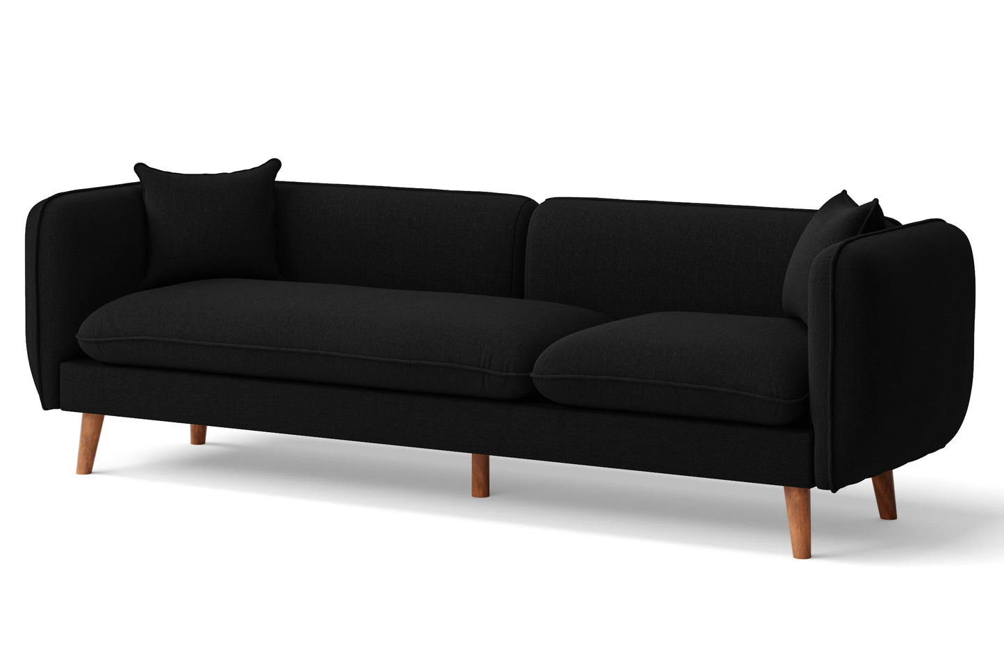 Florence 4 Seater Sofa Black Linen Fabric