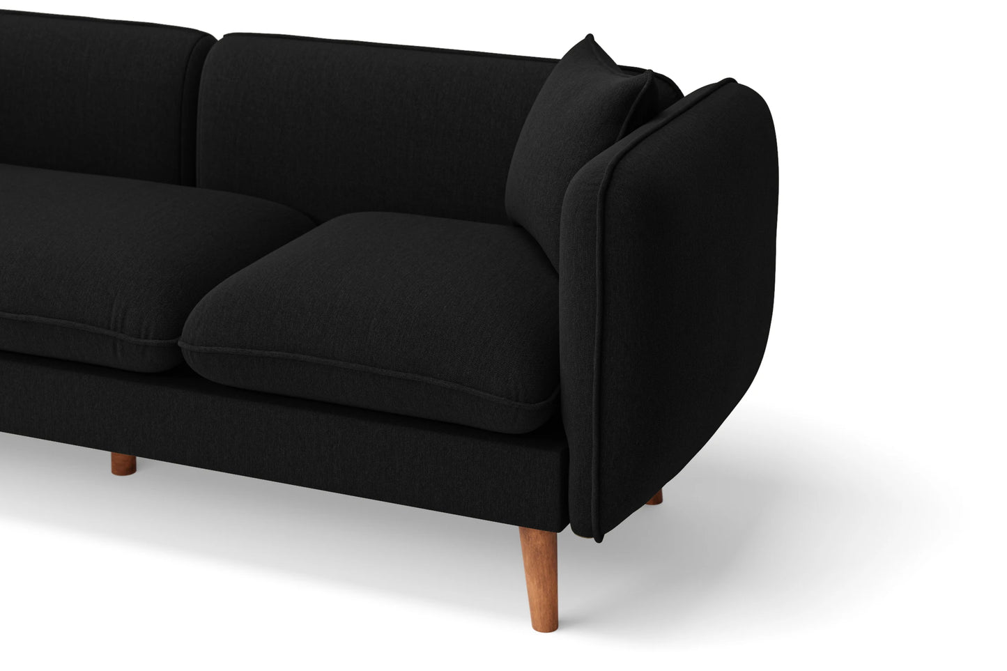 Florence 4 Seater Sofa Black Linen Fabric