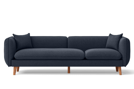 Florence 4 Seater Sofa Dark Blue Linen Fabric