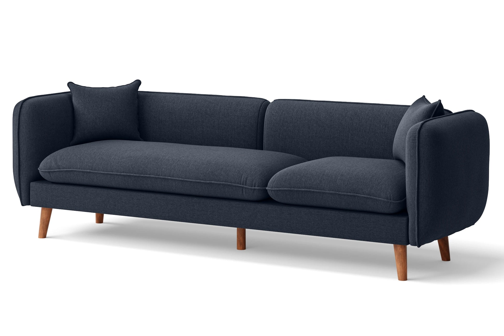 Florence 4 Seater Sofa Dark Blue Linen Fabric