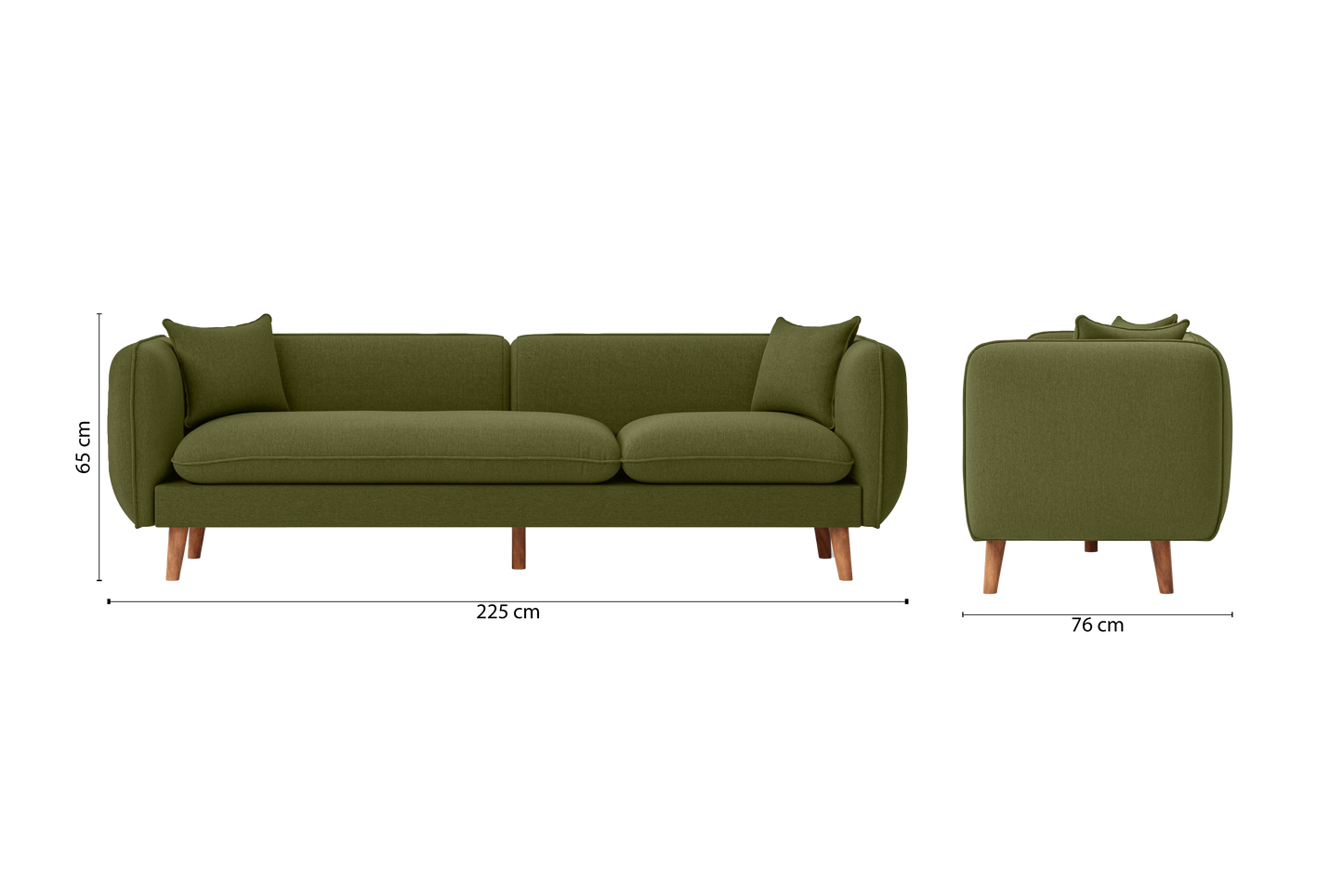 Florence 4 Seater Sofa Olive Linen Fabric