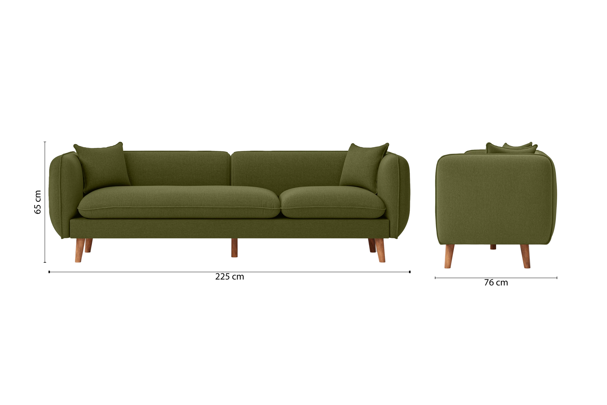 Florence 4 Seater Sofa Olive Linen Fabric