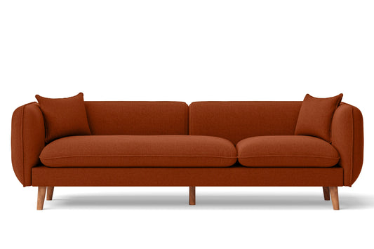 Florence 4 Seater Sofa Orange Linen Fabric