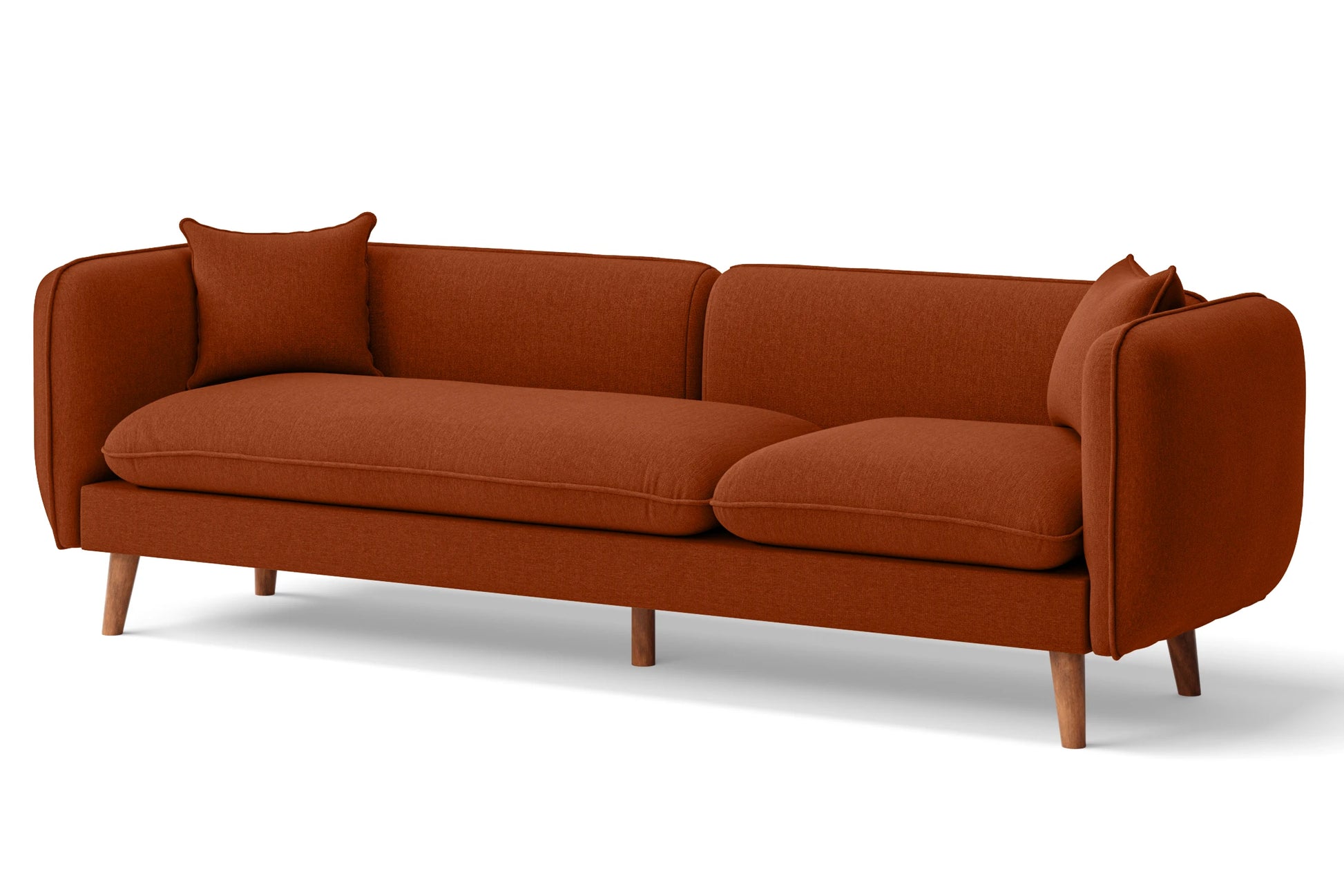 Florence 4 Seater Sofa Orange Linen Fabric