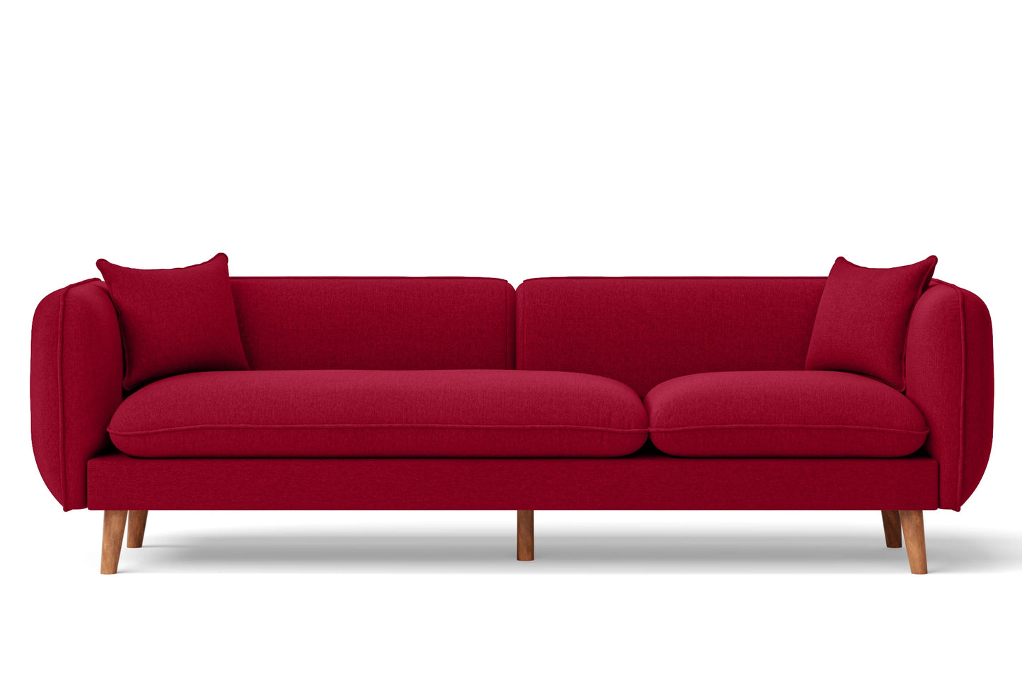 Florence 4 Seater Sofa Red Linen Fabric