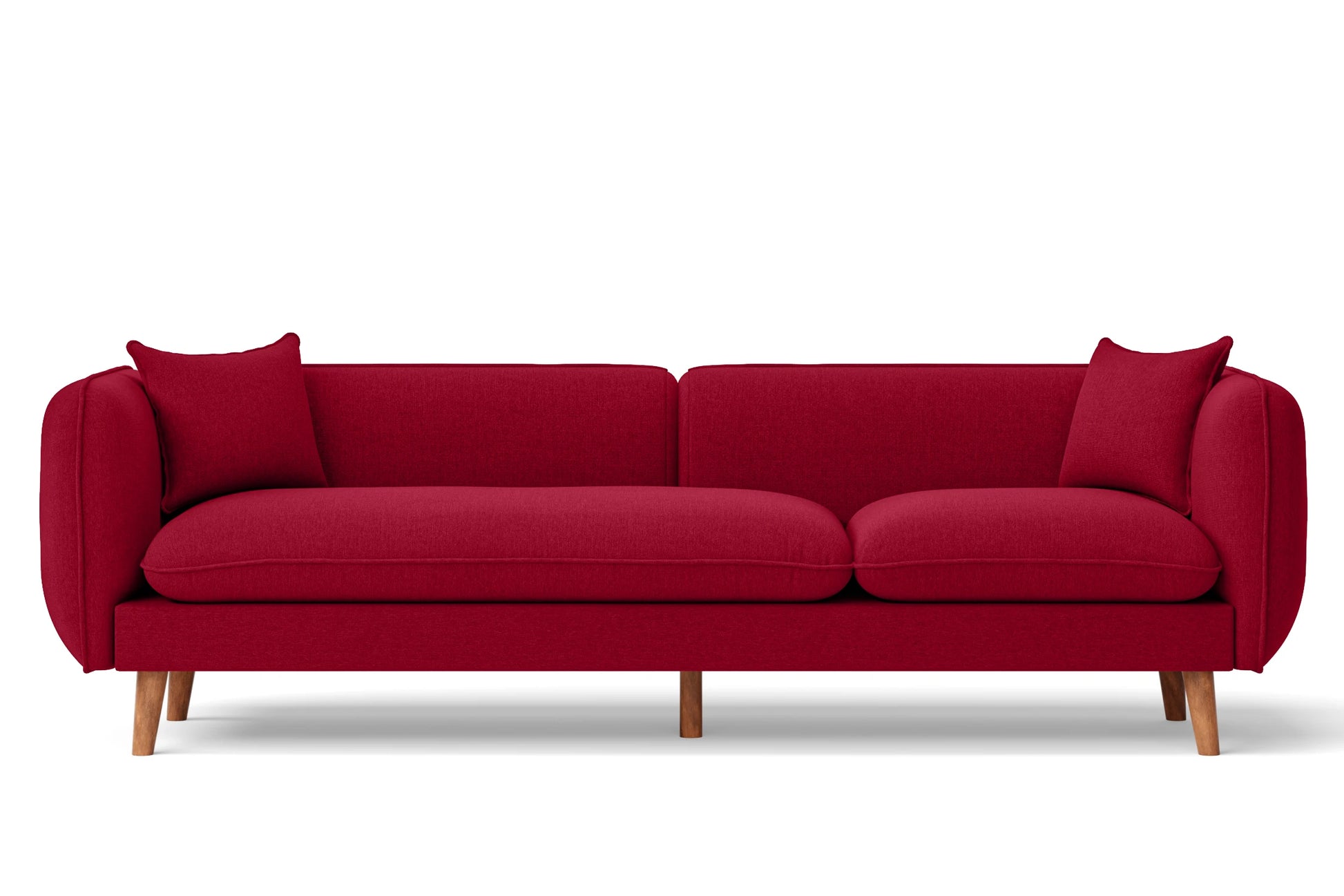 Florence 4 Seater Sofa Red Linen Fabric