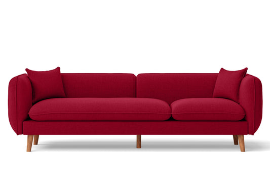 Florence 4 Seater Sofa Red Linen Fabric