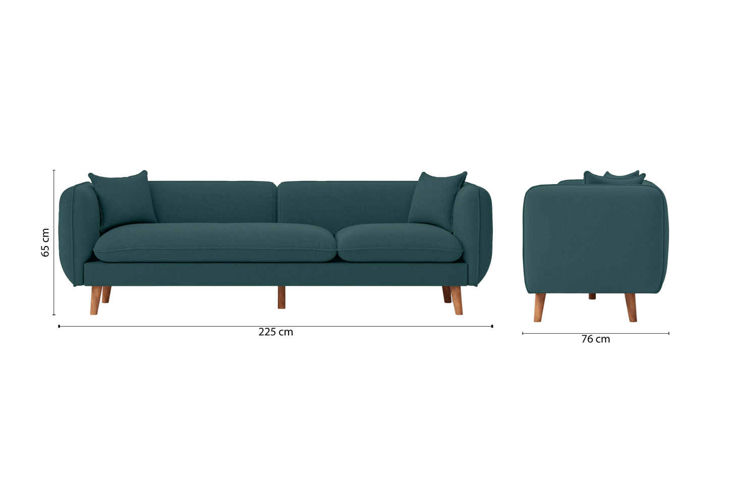 Florence 4 Seater Sofa Teal Linen Fabric