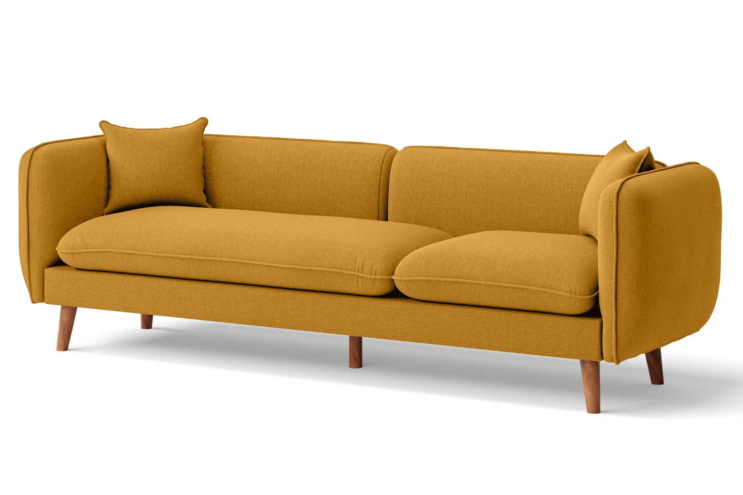 Florence 4 Seater Sofa Yellow Linen Fabric