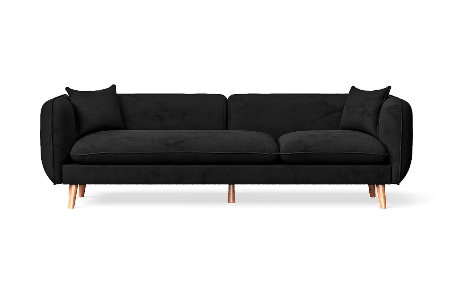 Florence 4 Seater Sofa Black Velvet