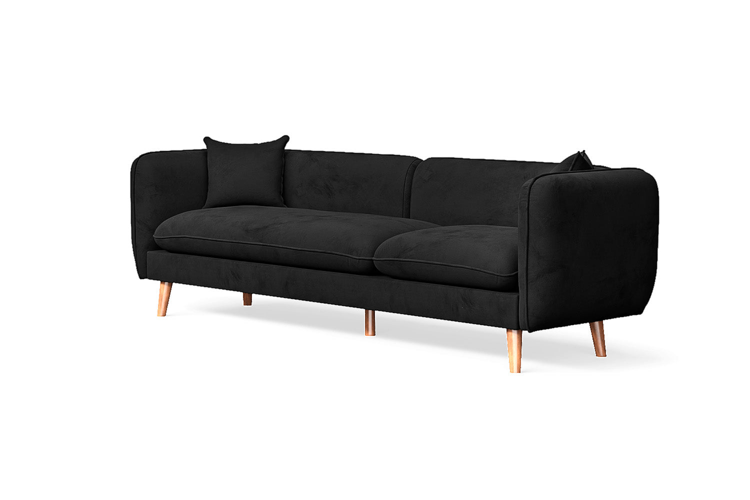 Florence 4 Seater Sofa Black Velvet