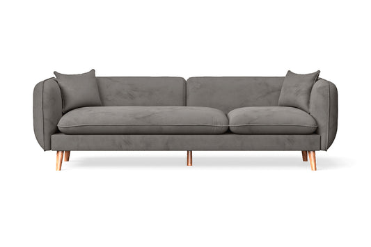 Florence 4 Seater Sofa Grey Velvet