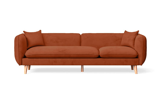 Florence 4 Seater Sofa Orange Velvet