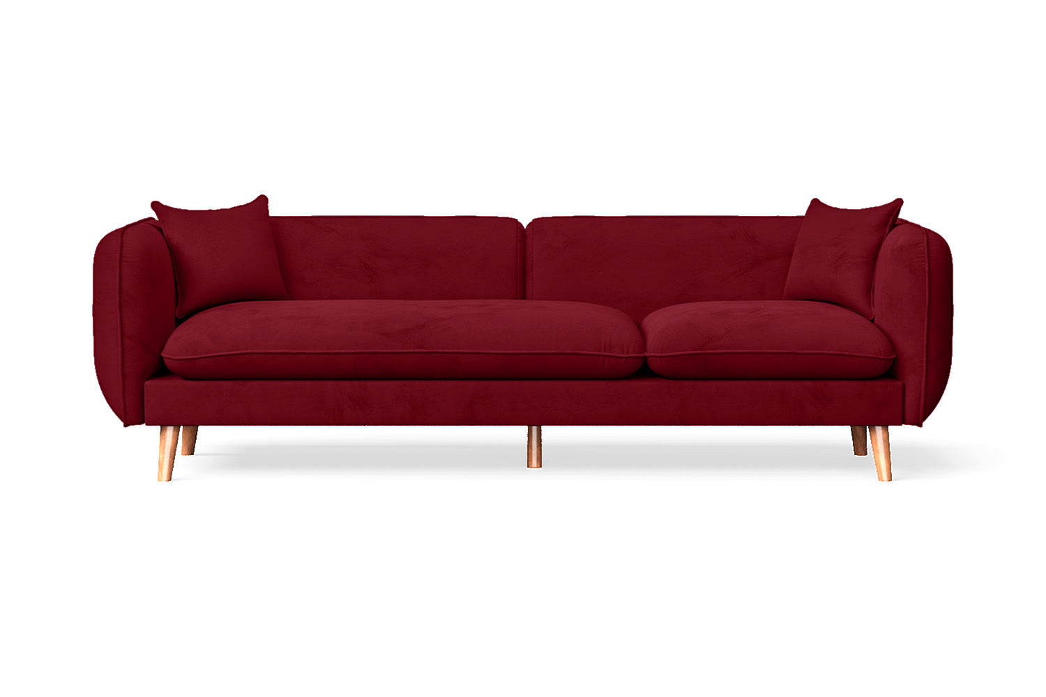 Florence 4 Seater Sofa Red Velvet