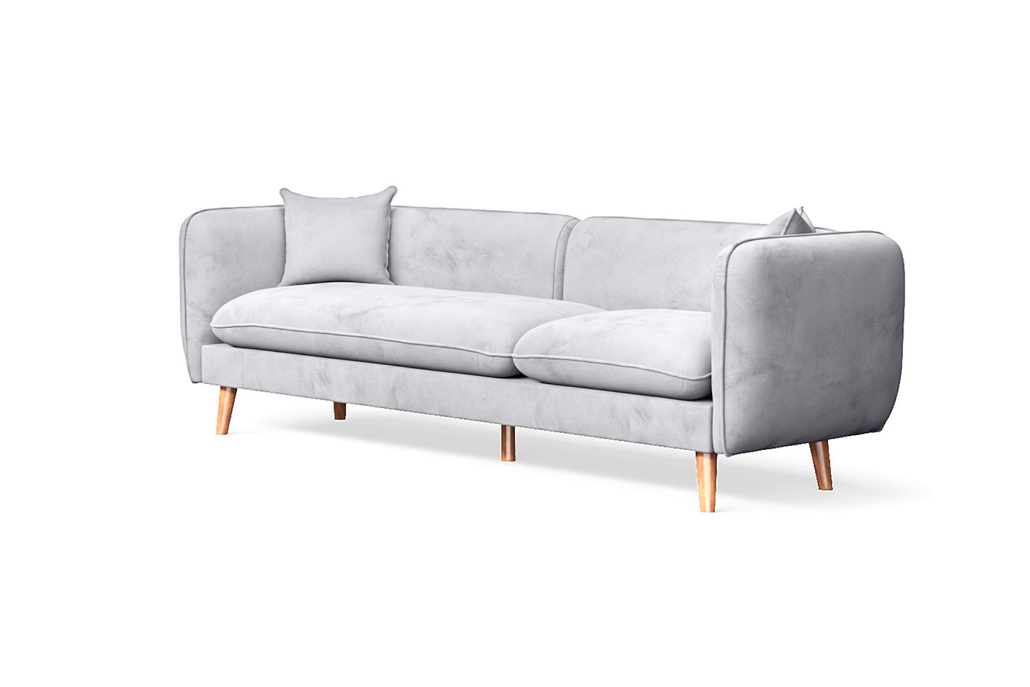 Florence 4 Seater Sofa Silver Velvet