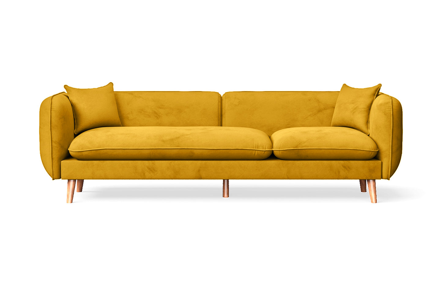 Florence 4 Seater Sofa Yellow Velvet