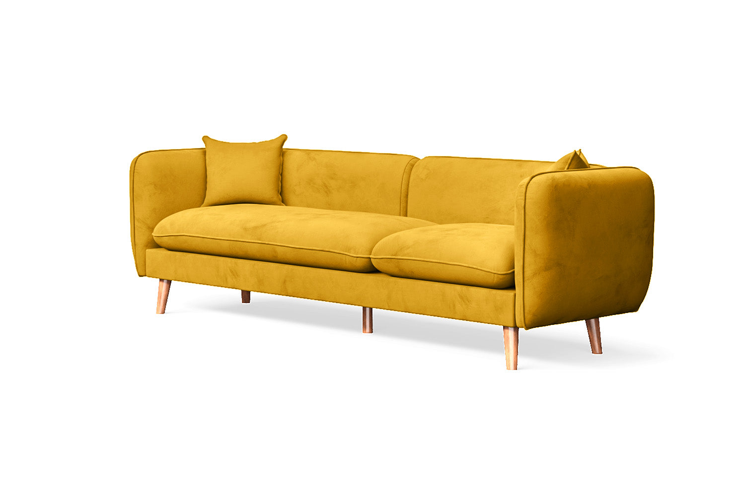 Florence 4 Seater Sofa Yellow Velvet