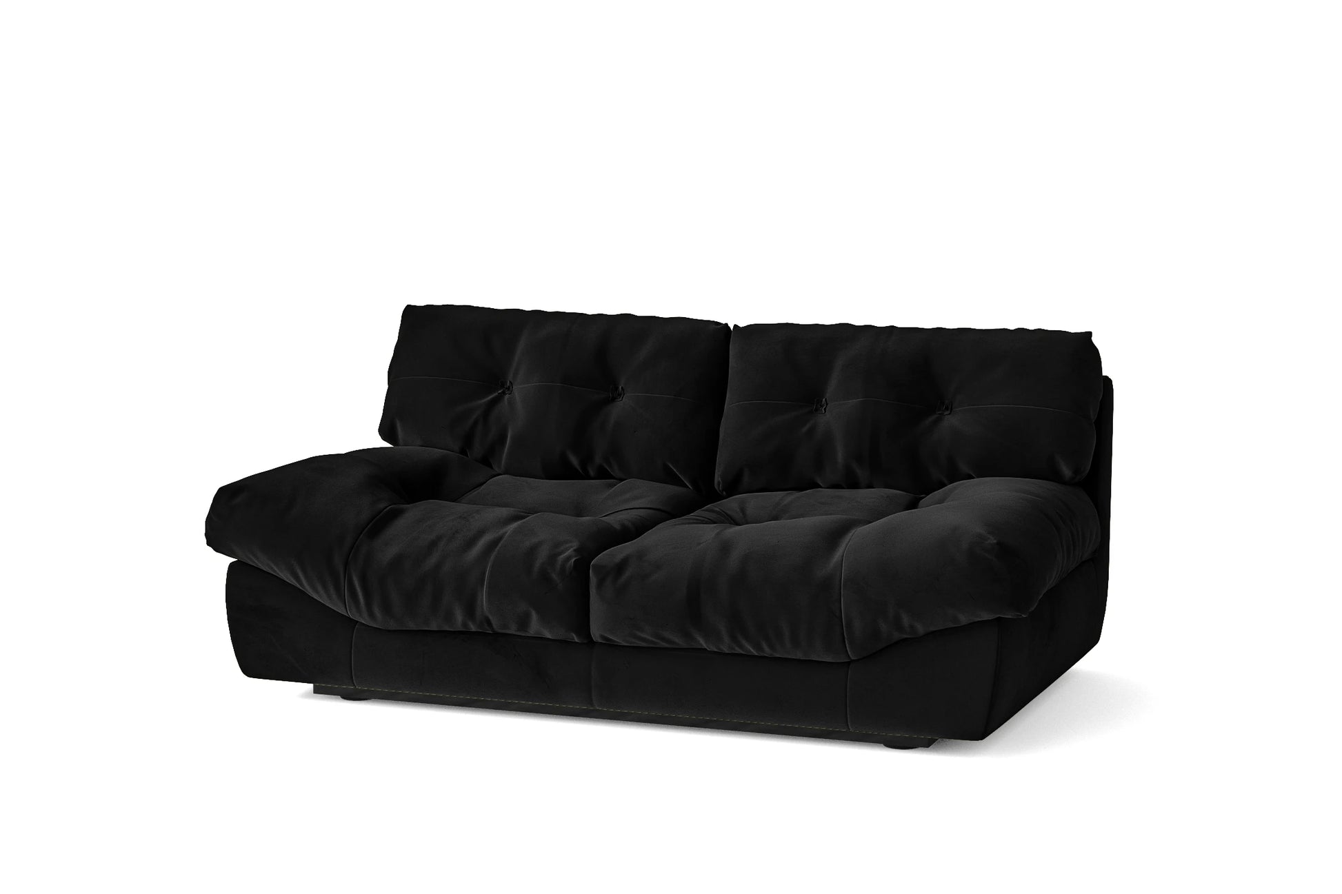 Forli 2 Seater Sofa Black Velvet