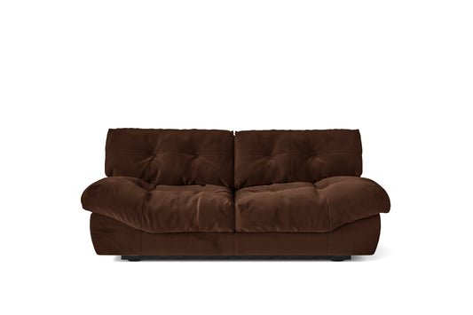 Forli 2 Seater Sofa Coffee Brown Velvet