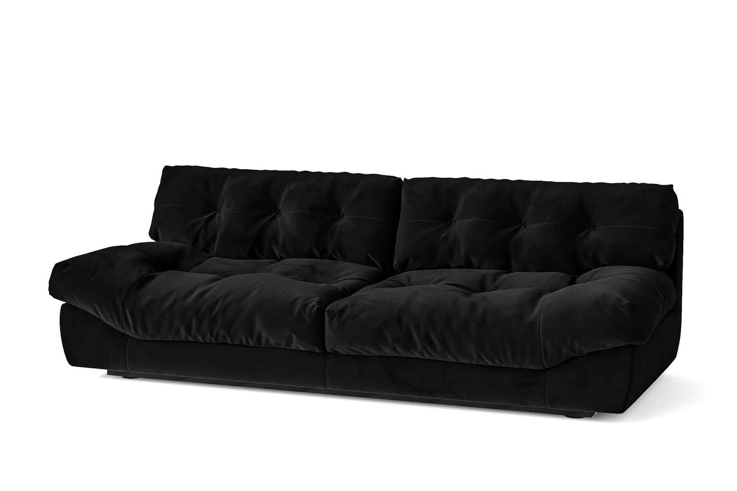 Forli 3 Seater Sofa Black Velvet