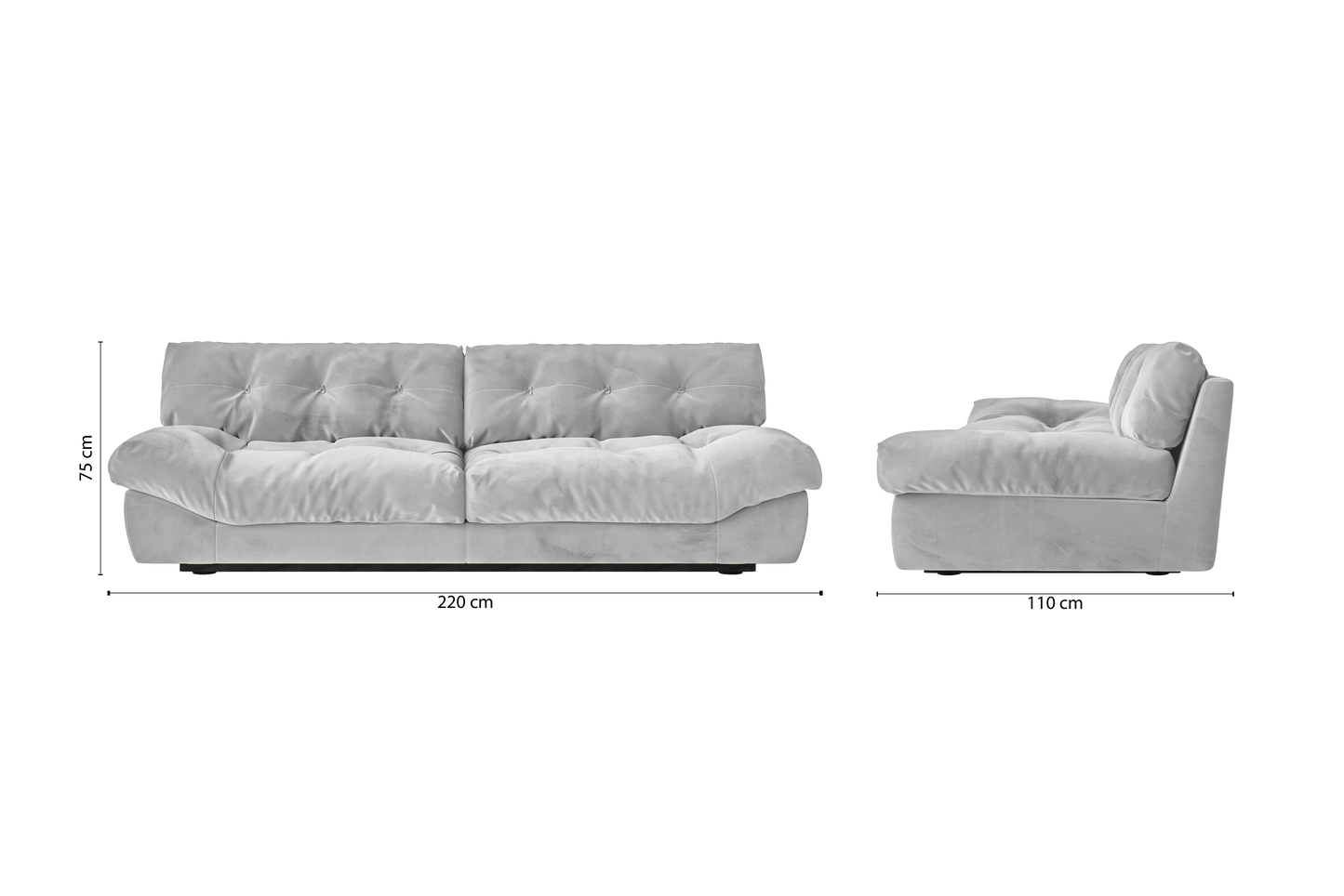 Forli 3 Seater Sofa White Velvet