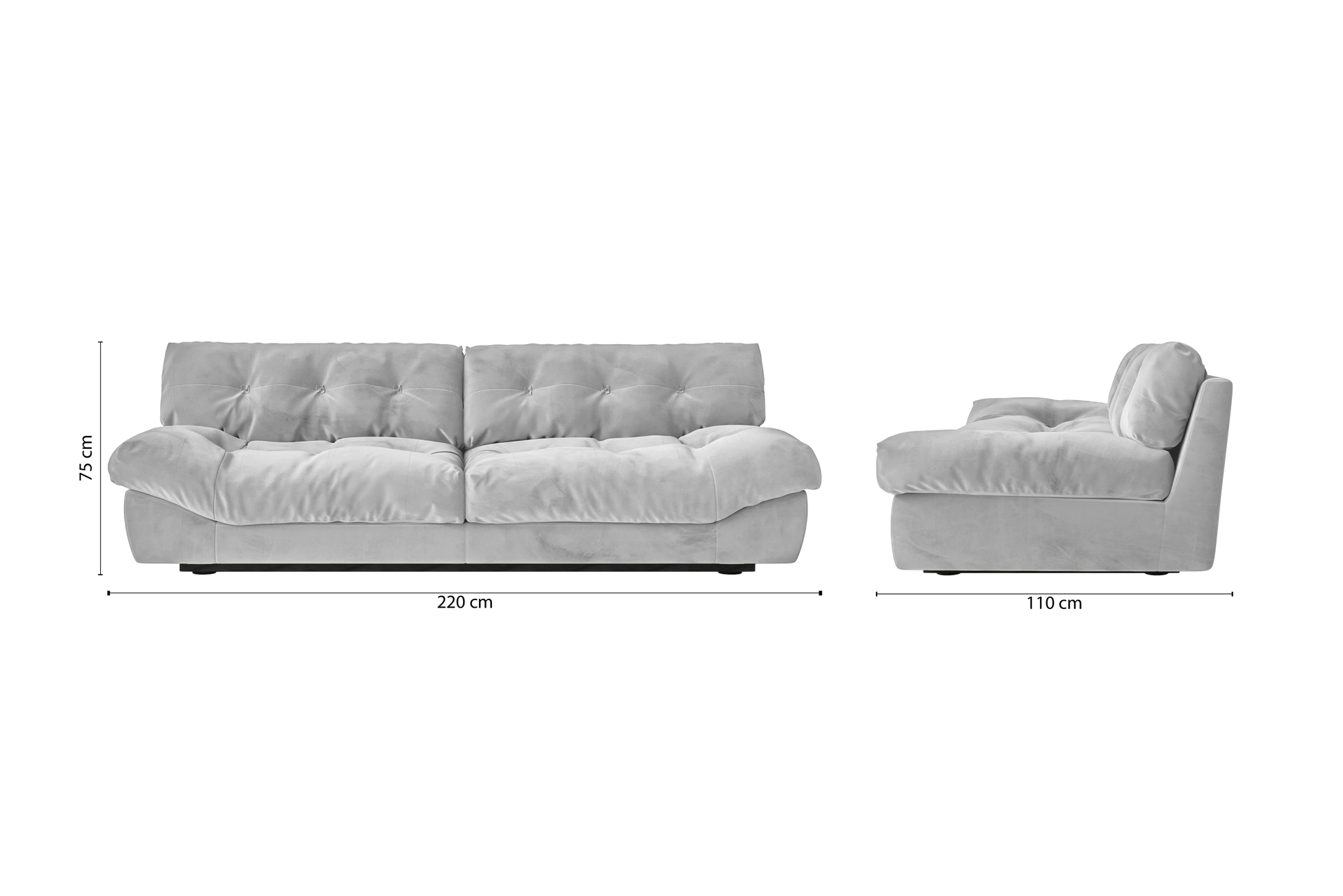 Forli 3 Seater Sofa White Velvet