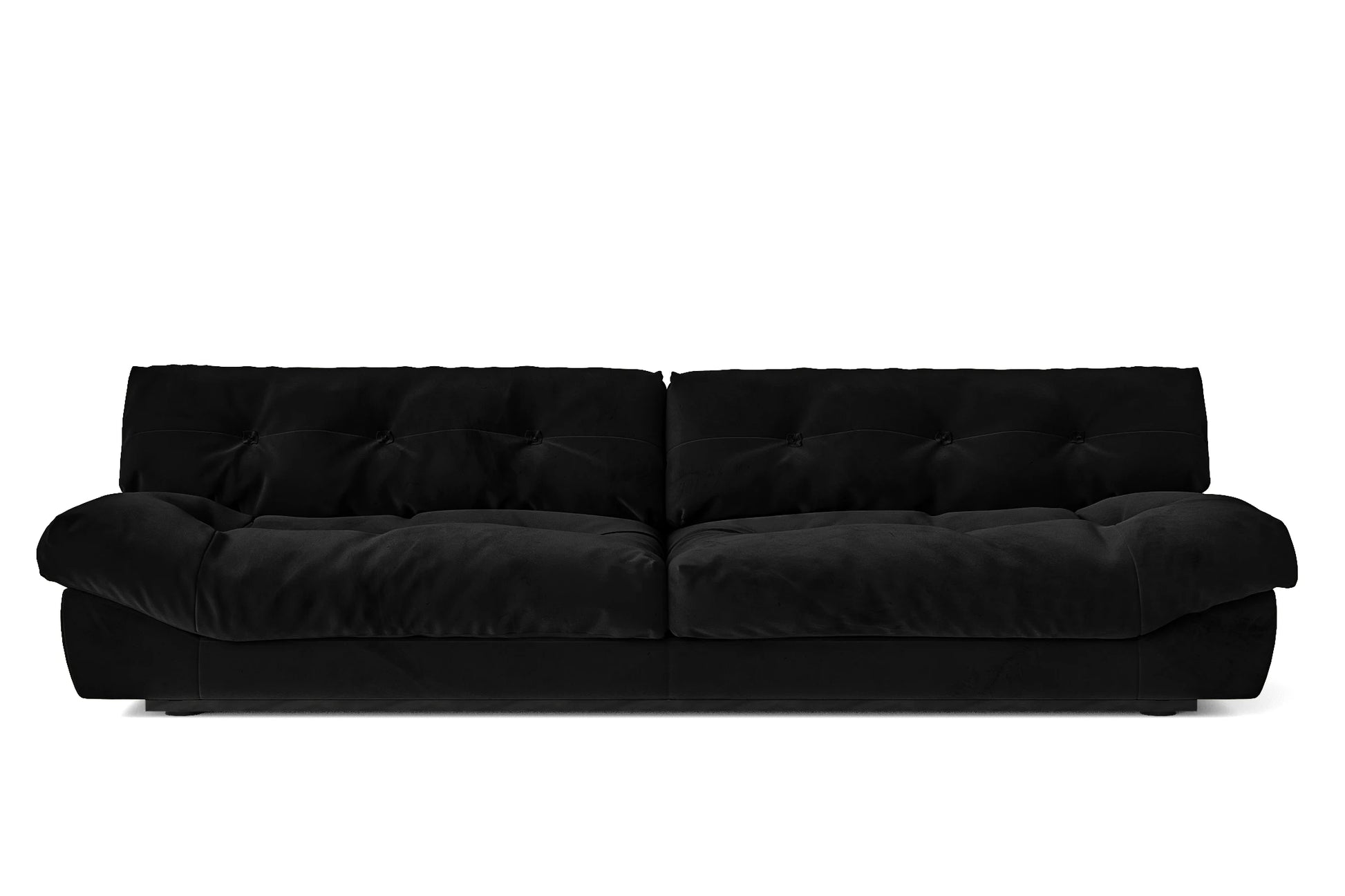 Forli 4 Seater Sofa Black Velvet