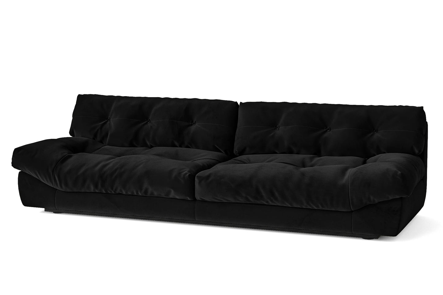 Forli 4 Seater Sofa Black Velvet