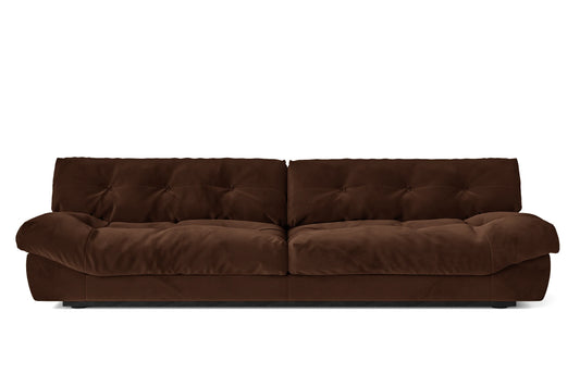 Forli 4 Seater Sofa Coffee Brown Velvet