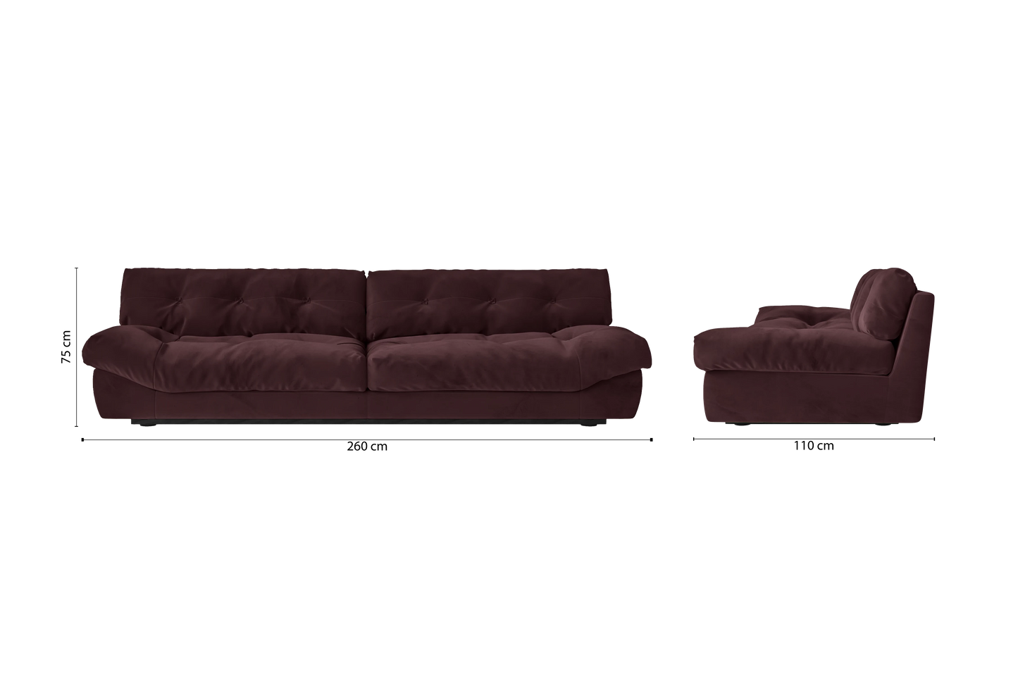 Forli 4 Seater Sofa Grape Velvet