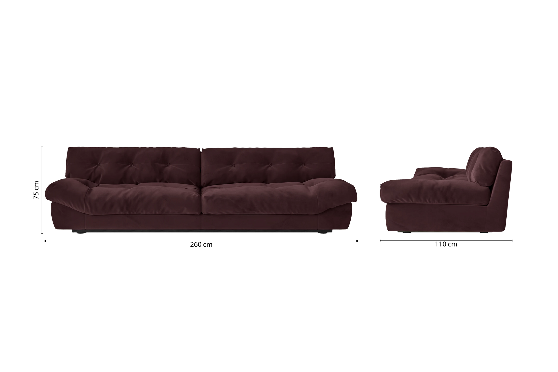 Forli 4 Seater Sofa Grape Velvet