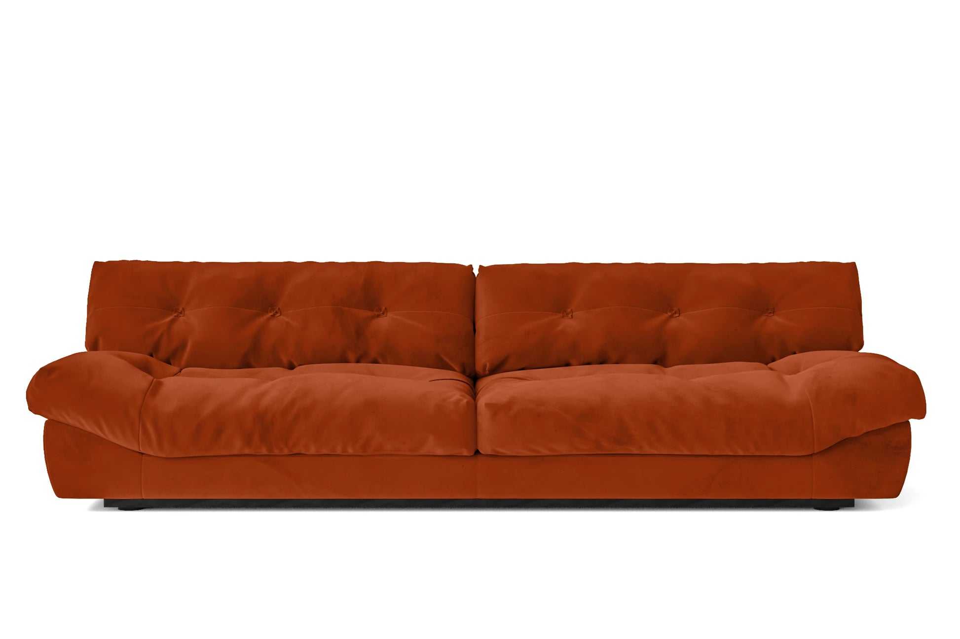 Forli 4 Seater Sofa Orange Velvet