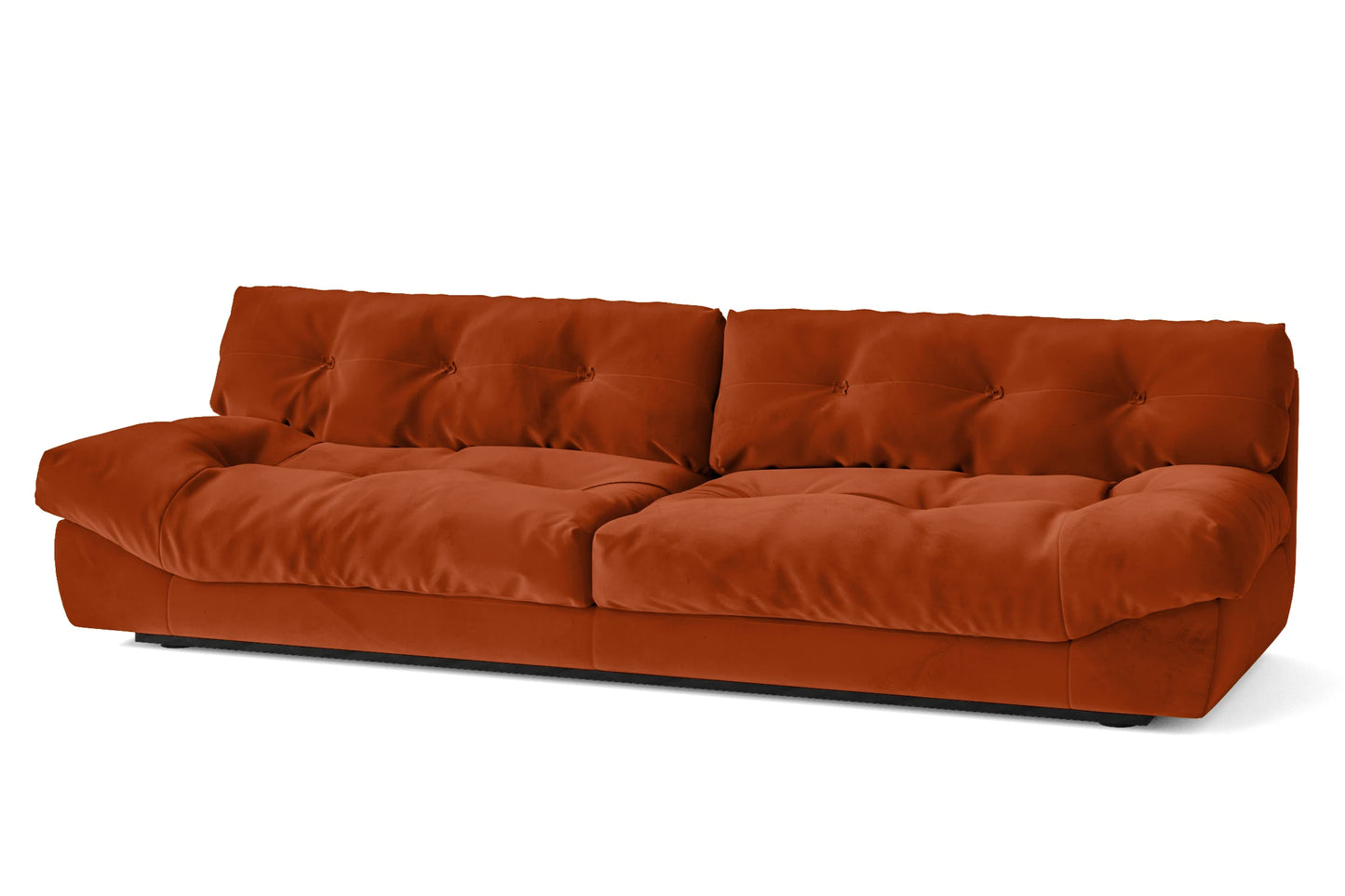 Forli 4 Seater Sofa Orange Velvet