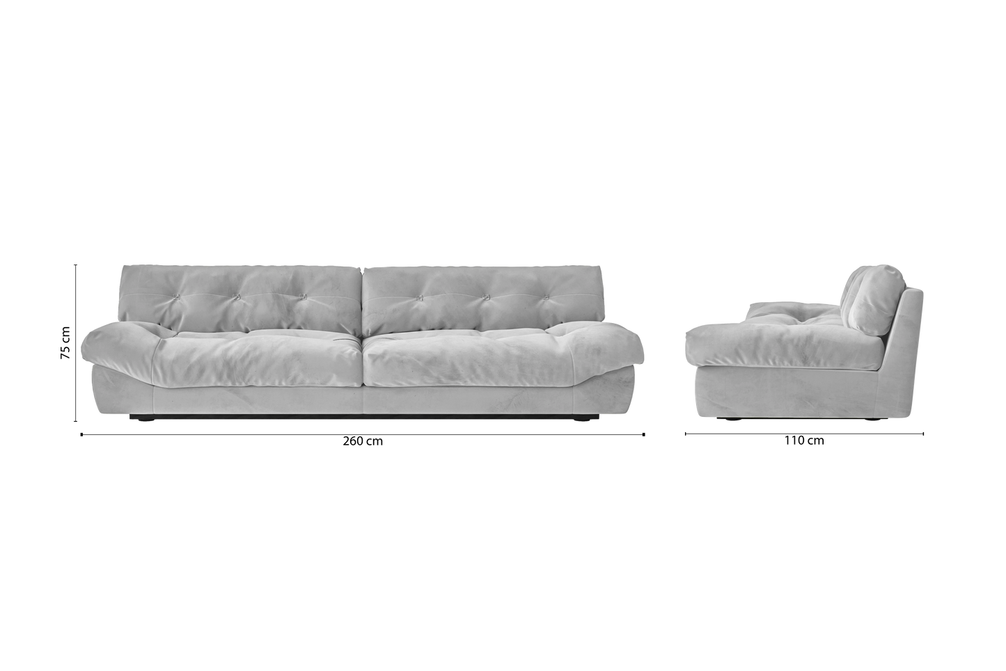 Forli 4 Seater Sofa White Velvet