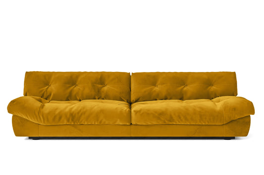 Forli 4 Seater Sofa Yellow Velvet