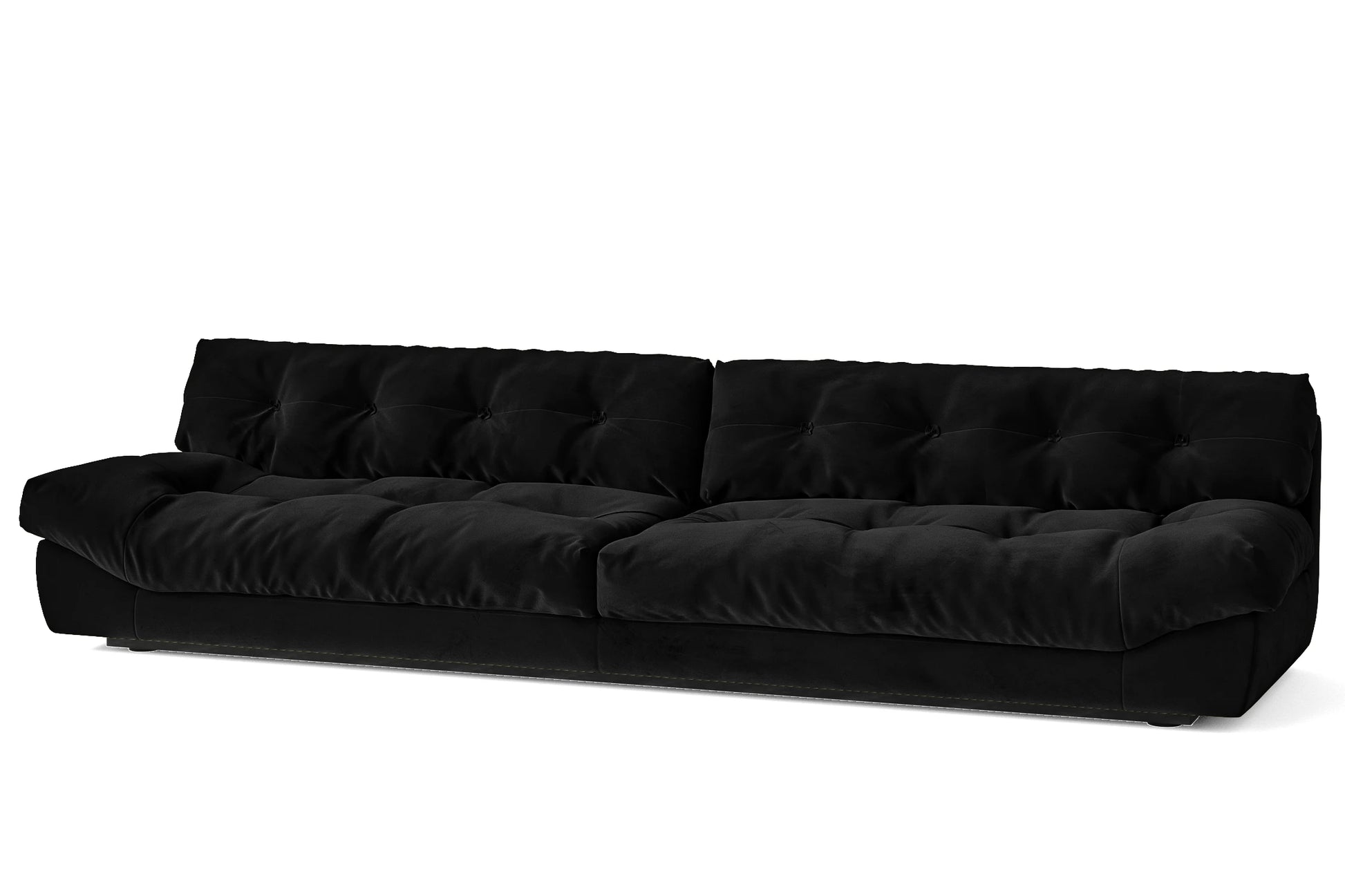 Forli 5 Seater Sofa Black Velvet