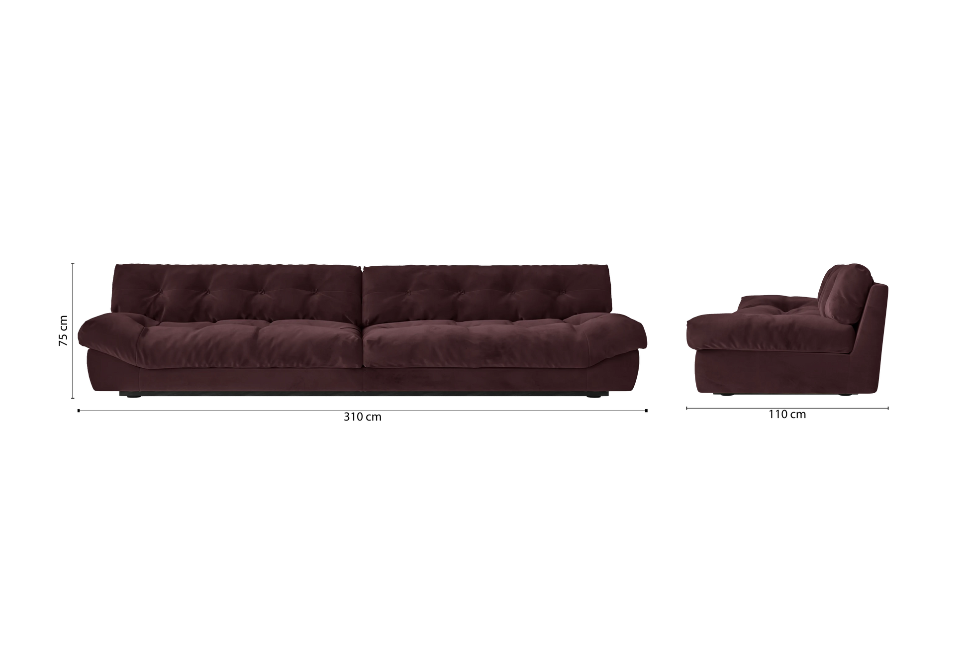 Forli 5 Seater Sofa Grape Velvet