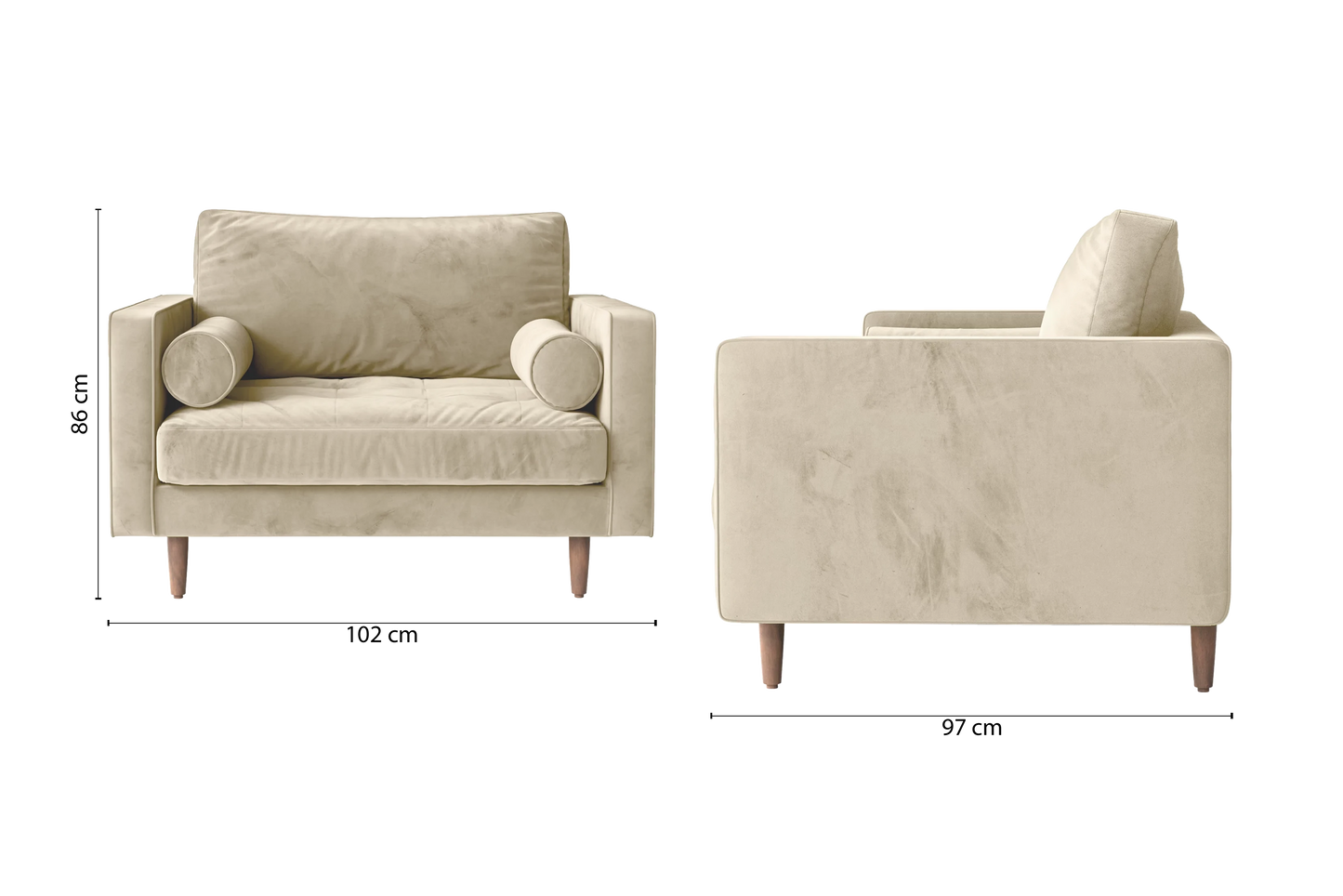 Gela Armchair Cream Velvet