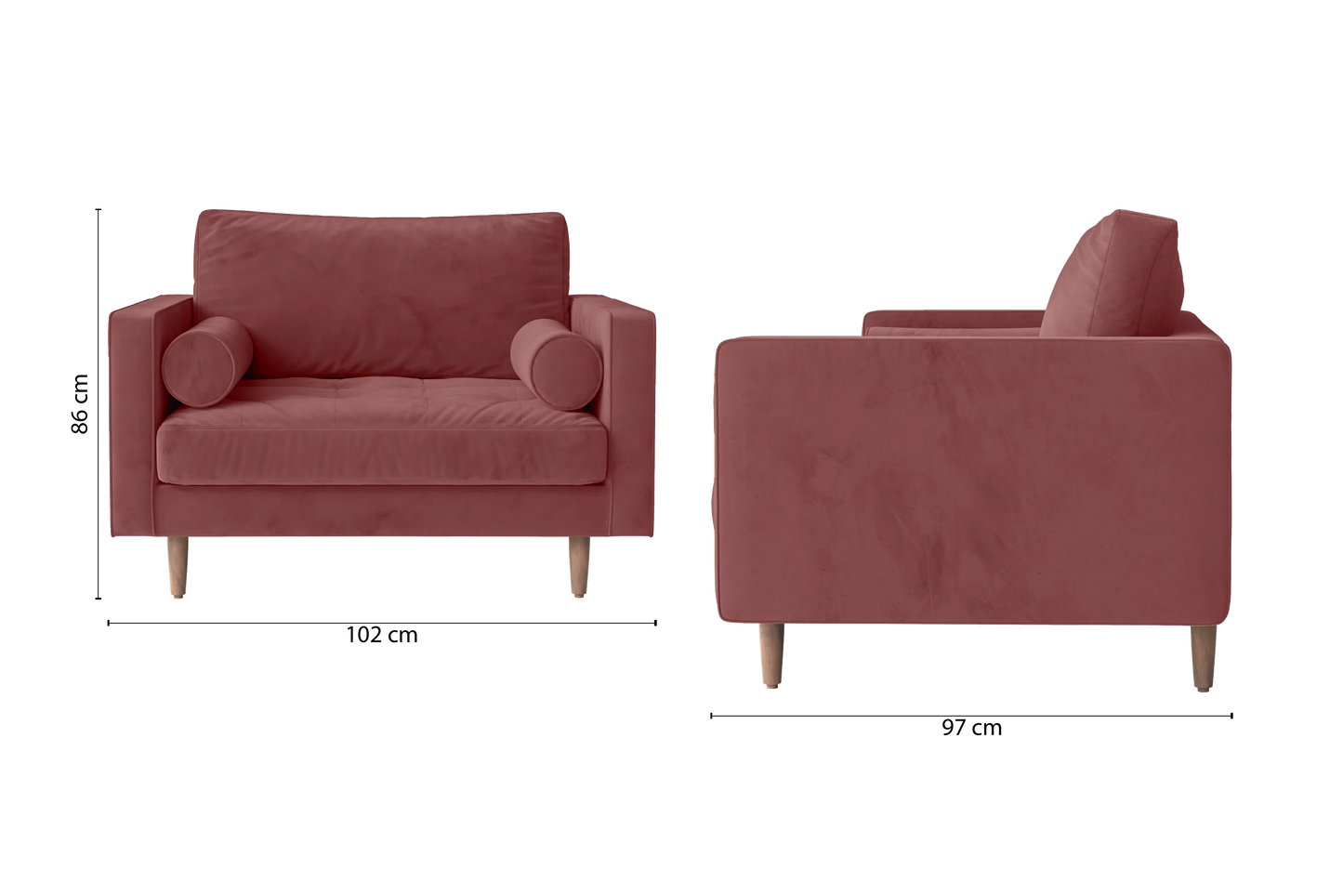 Gela Armchair Pink Velvet