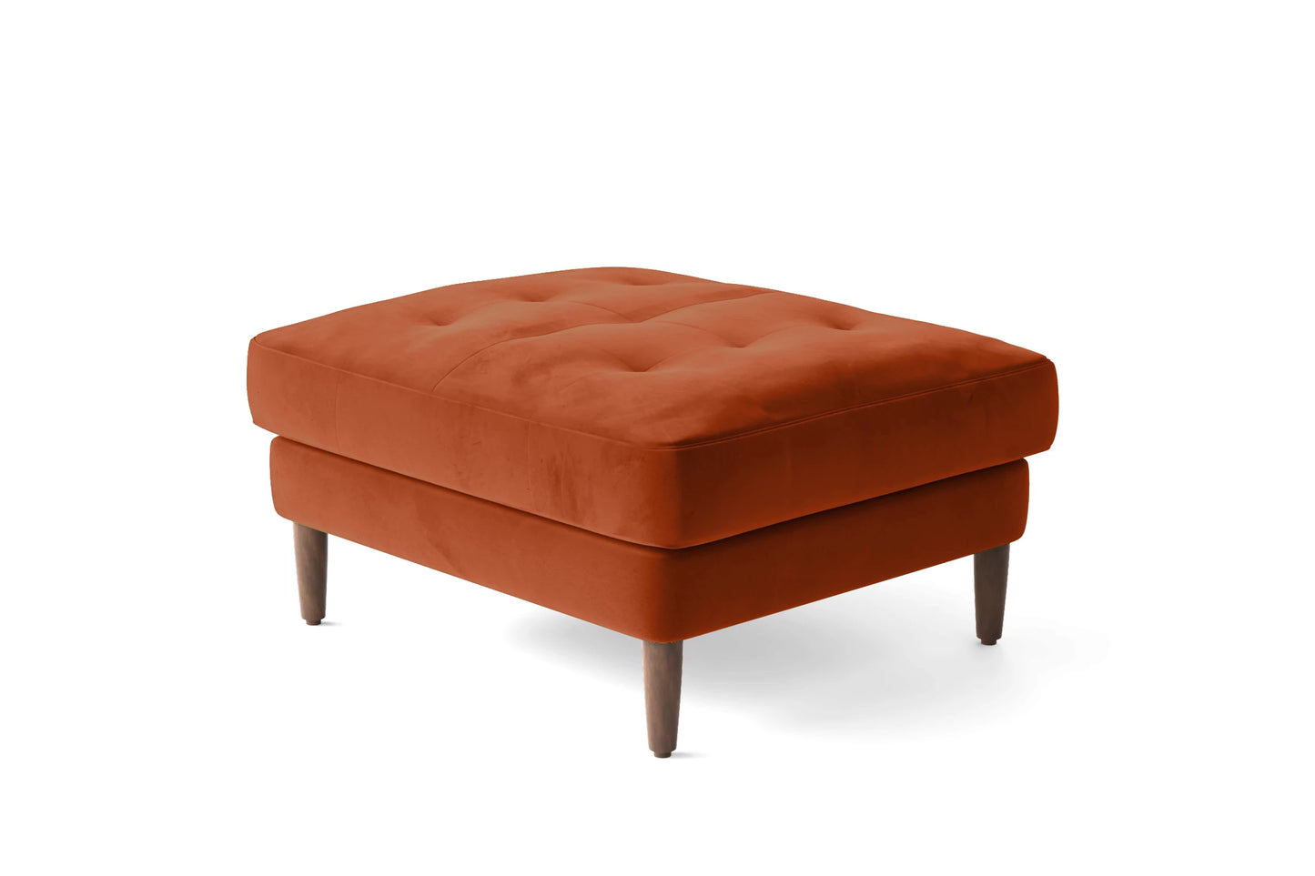 Gela Ottoman Orange Velvet