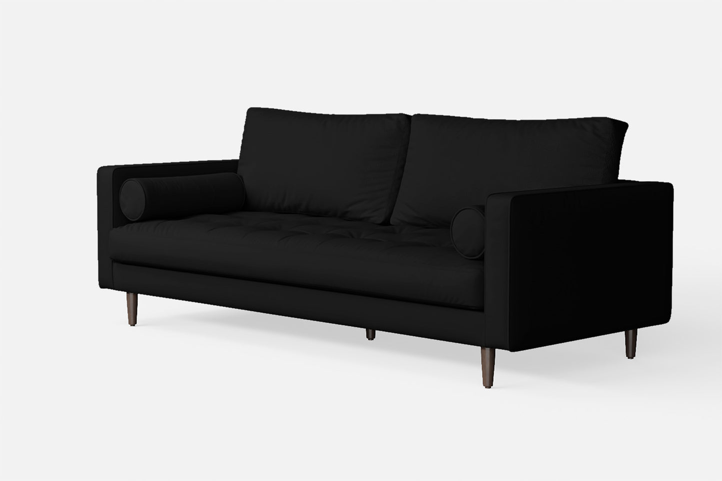 Gela 2 Seater Sofa Black Leather