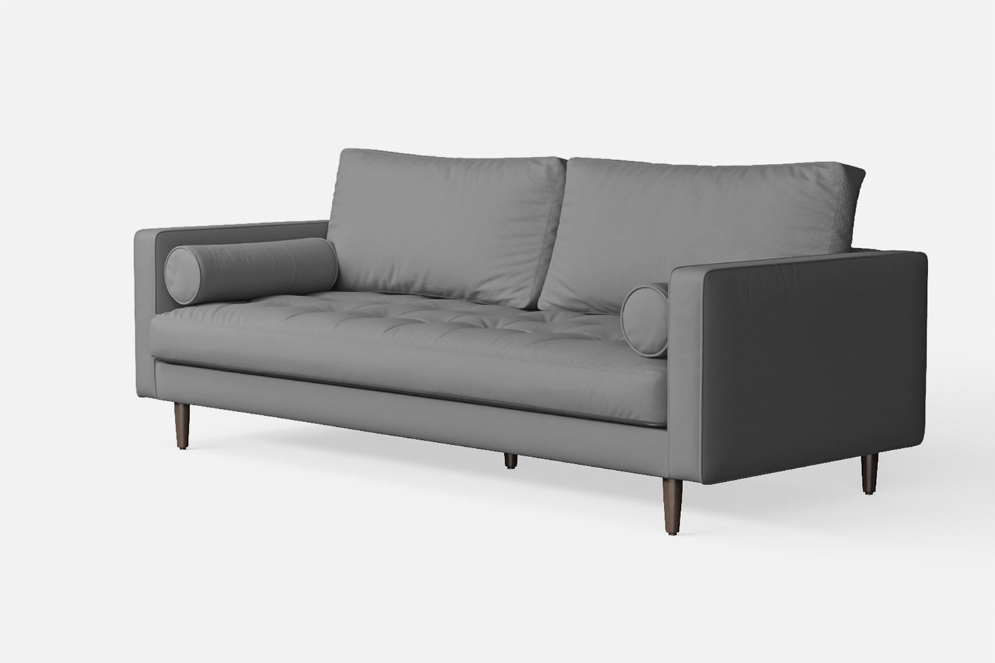 Gela 2 Seater Sofa Grey Leather