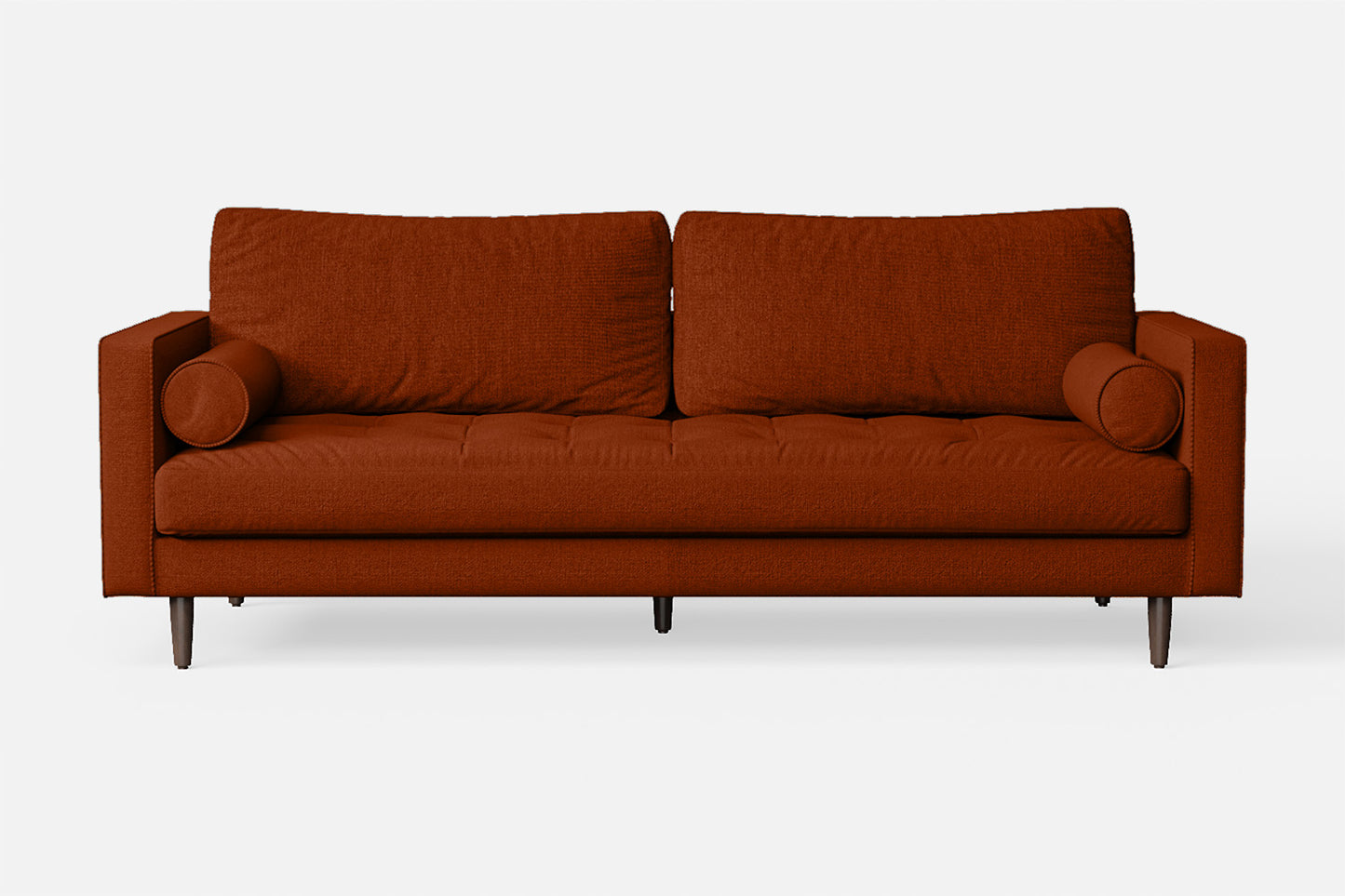 Gela 2 Seater Sofa Orange Linen Fabric