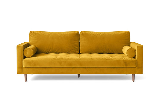 Gela 2 Seater Sofa Yellow Velvet