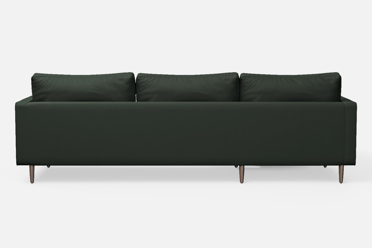 Gela 3 Seater Left Hand Facing Chaise Lounge Corner Sofa Green Leather