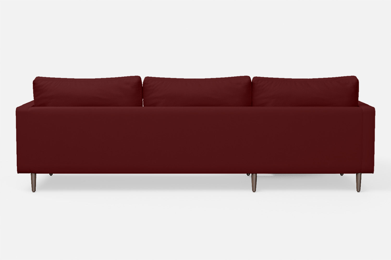 Gela 3 Seater Left Hand Facing Chaise Lounge Corner Sofa Red Leather