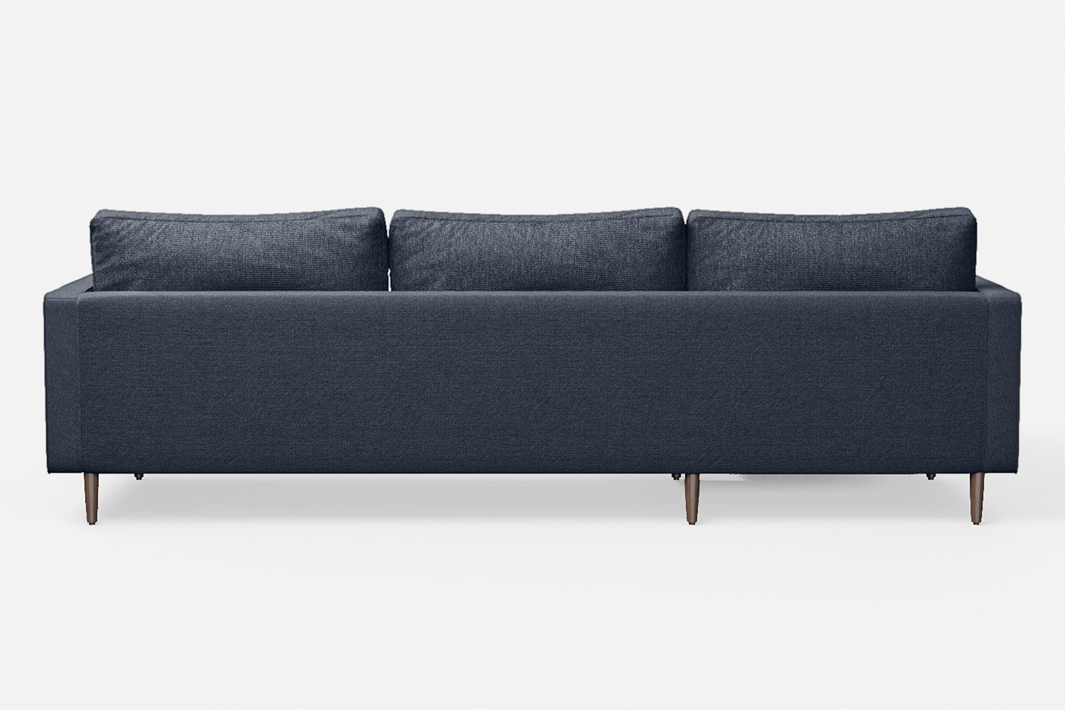 Gela 3 Seater Left Hand Facing Chaise Lounge Corner Sofa Dark Blue Linen Fabric