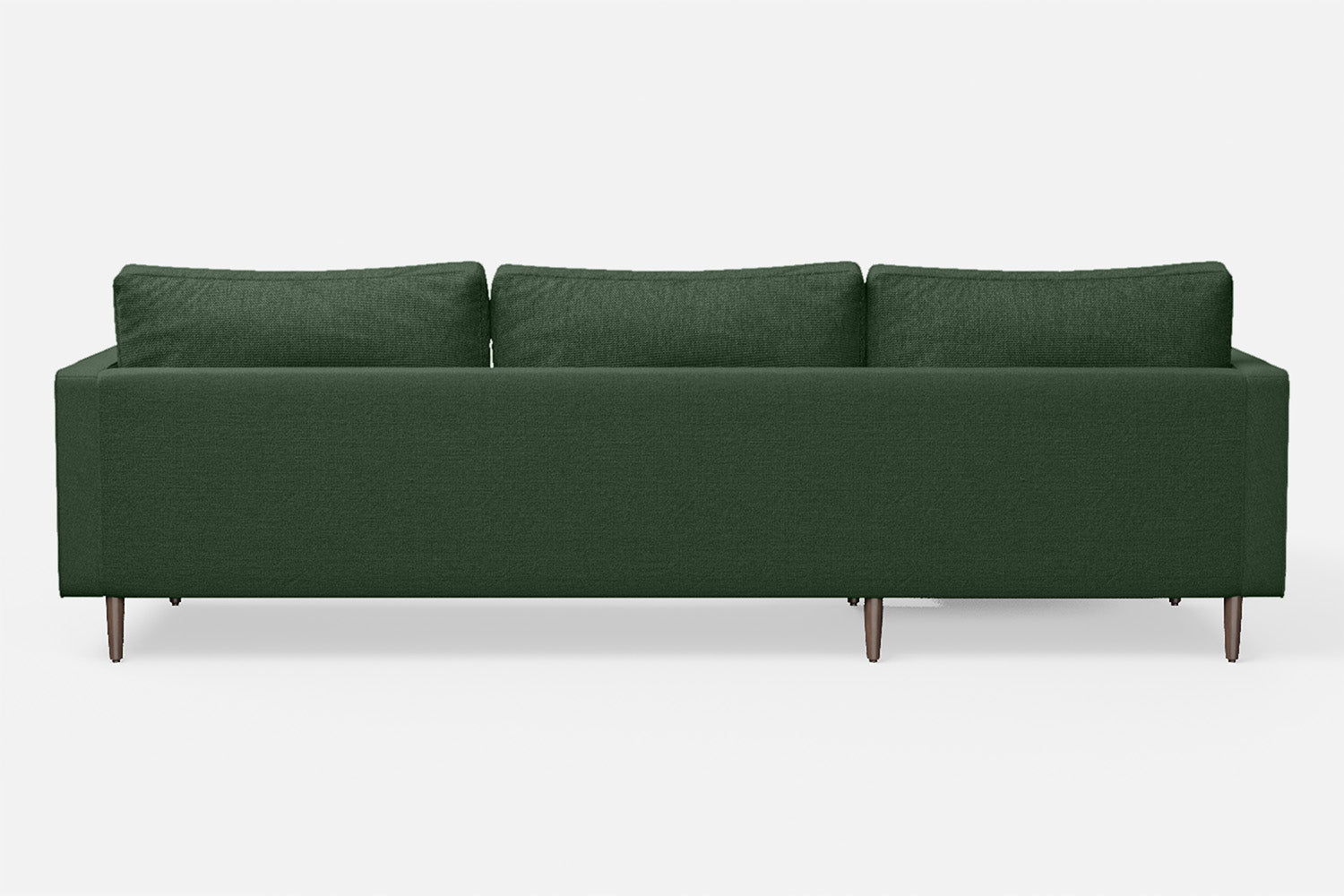 Gela 3 Seater Left Hand Facing Chaise Lounge Corner Sofa Forest Green Linen Fabric