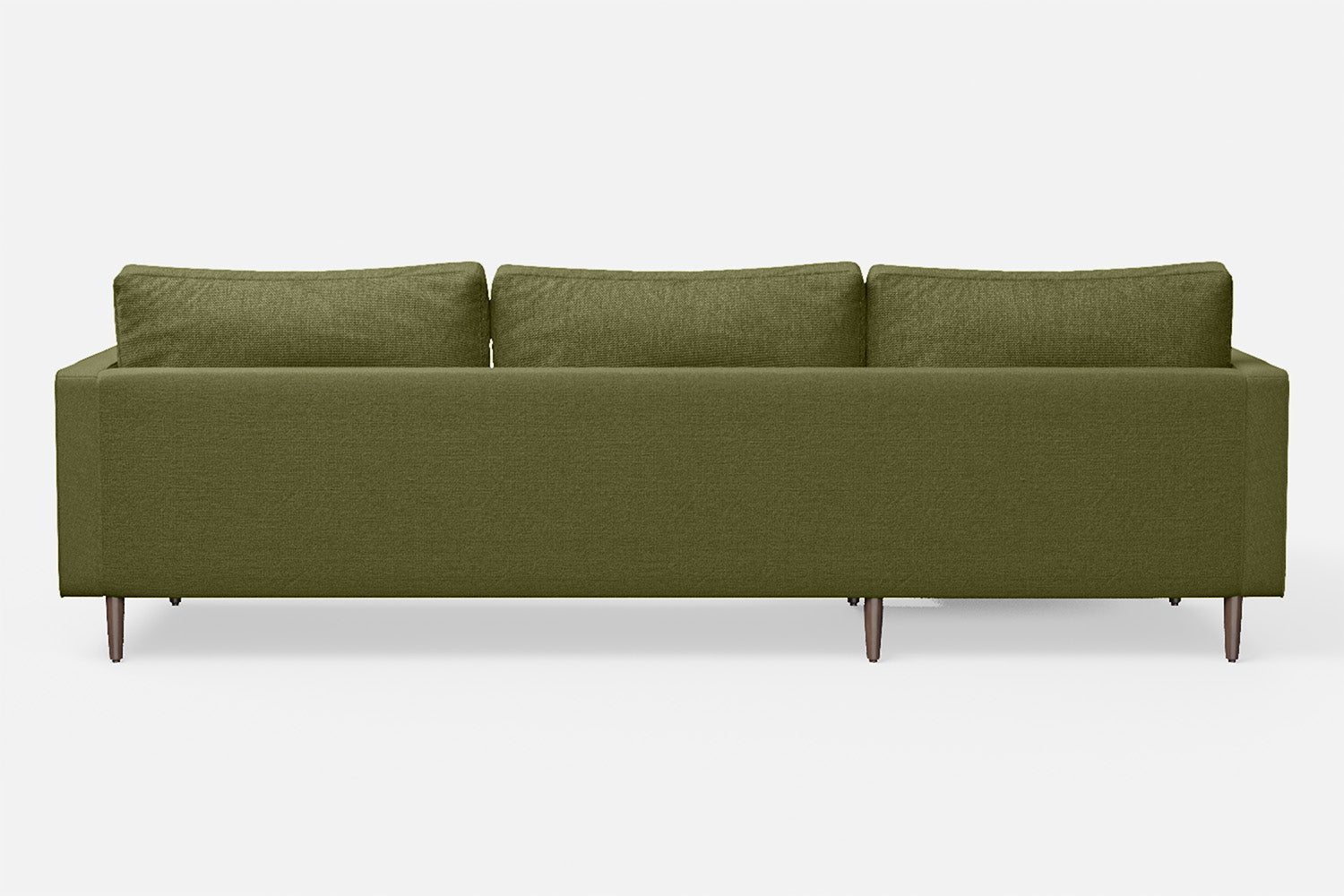 Gela 3 Seater Left Hand Facing Chaise Lounge Corner Sofa Olive Linen Fabric